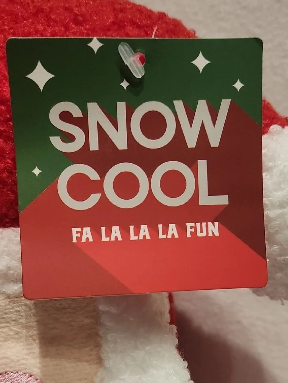 Red Santa Snow Cool,  Plush Holiday Decor Pillow